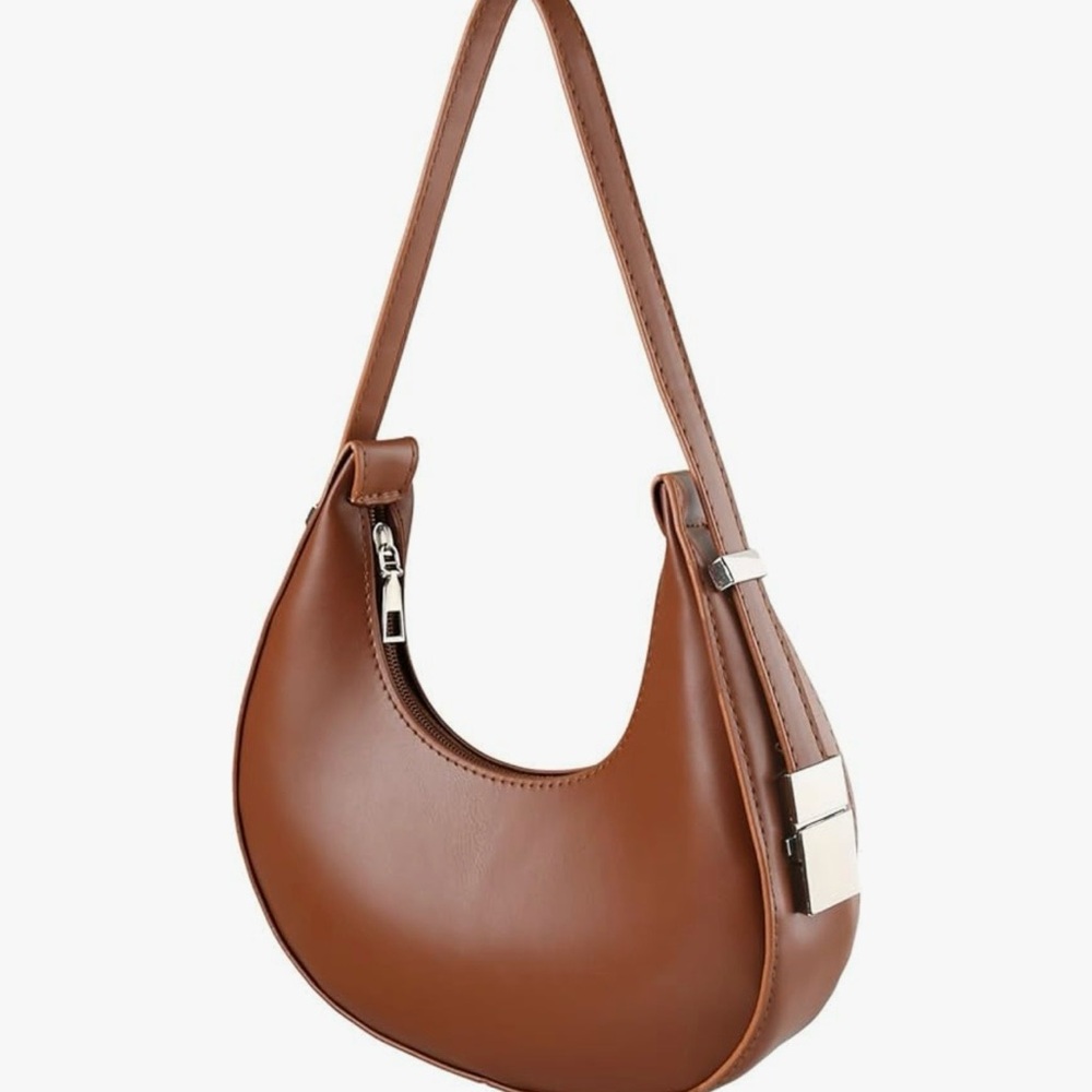 Elegant Brown Leather Shoulder Bag